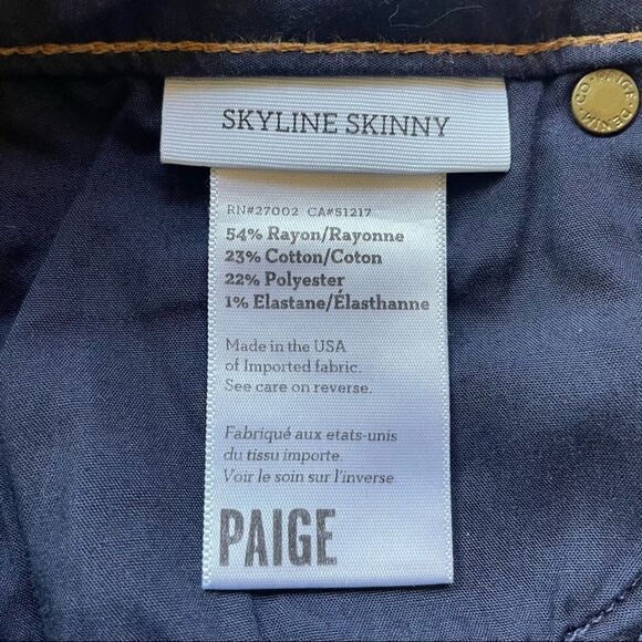 Paige Dark Blue Skyline Skinny Jeans - Size: 26 - Picture 4 of 7